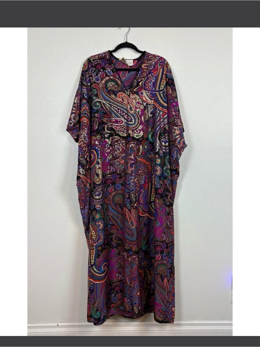 Oscar de la Renta Purple Paisley Caftan